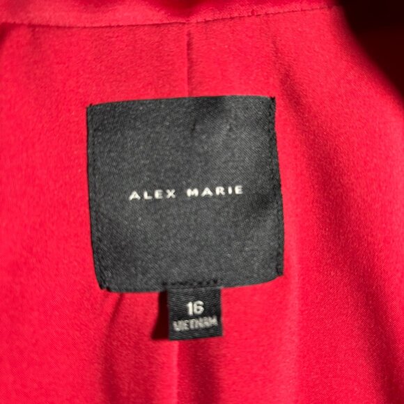 Alex Marie Red Satin Blazer Jacket - Picture 9 of 9